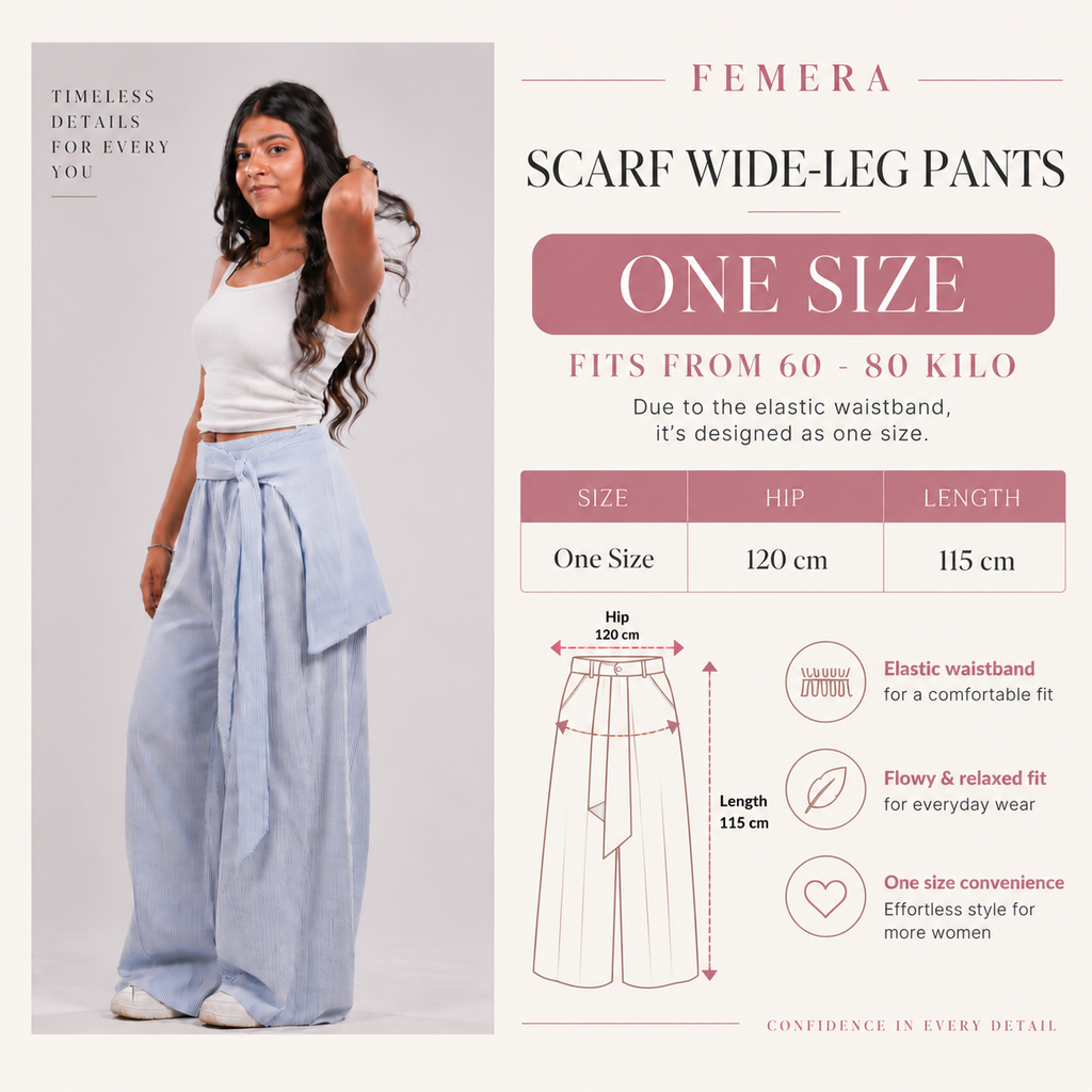 scarf panel wide leg pants