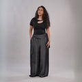 scarf panel wide-leg pants